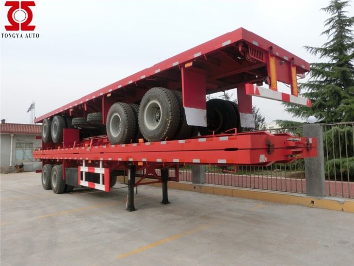 2axles سرير مسطح نصف مقطورة