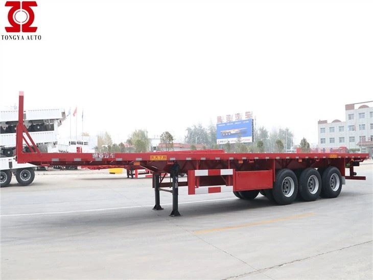 3axles سرير مسطح نصف مقطورة