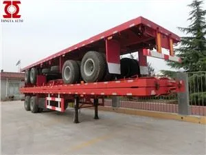 2axles سرير مسطح نصف مقطورة