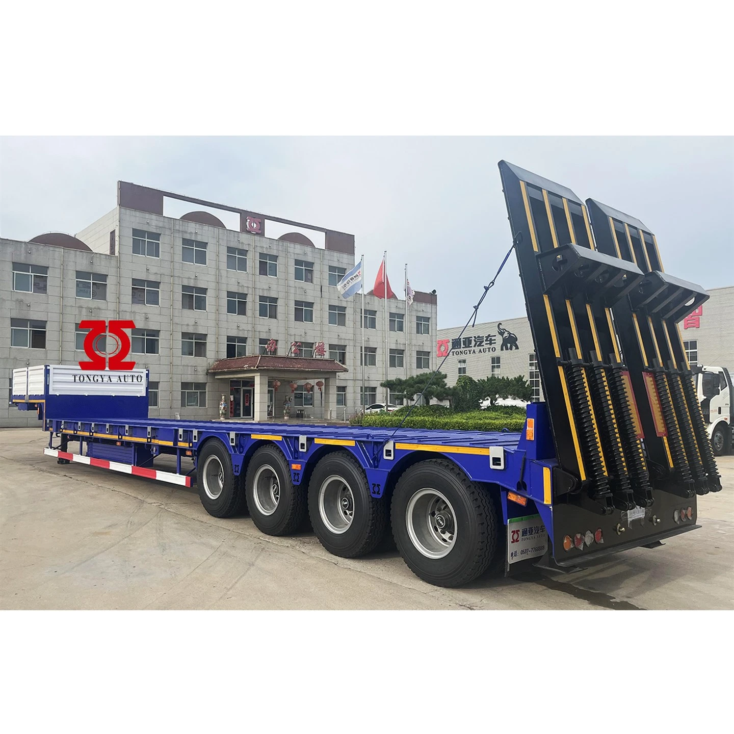 80T نصف مقطورة ذات سرير منخفض