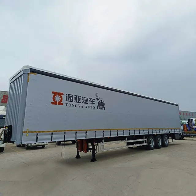 TONGYA 3 Axle 40 Ton Van Truck Curtain Side Open Semi Trailer
